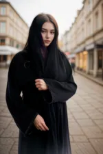 عباية كلاسيك بخرز اسود