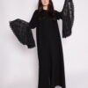 عباية أكمام دانتيل سوداء | عبايات سعودية عصرية