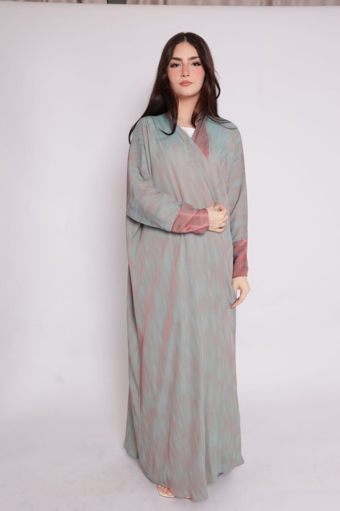Modern, flowing abaya in calm colors - Image 3