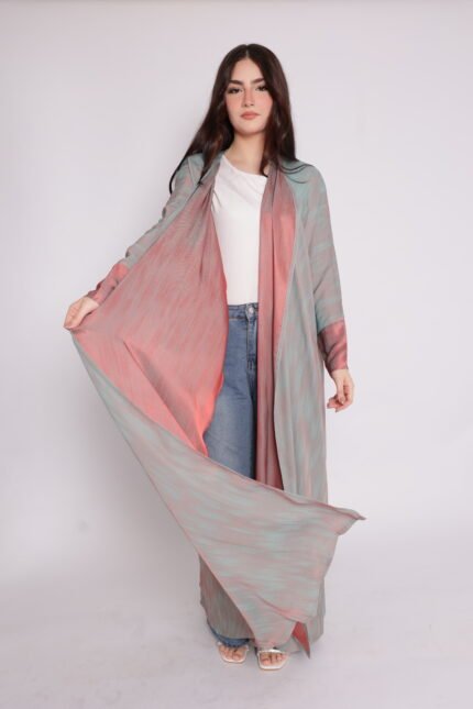 Modern, flowing abaya in calm colors
