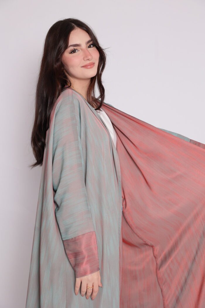 Modern, flowing abaya in calm colors - Image 2