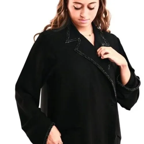 عباية رسمية سوداء ياقة | عبايات سعودية سهرة