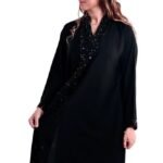 عباية خرز أسود لامعة تصميم فاخر لمناسباتك الخاصة