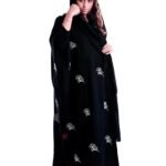Half bisht abaya embroidered with luxurious floral embroidery