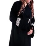 Abaya with cost and fringes on the sleeves<br>