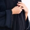 Classic abaya with black beads and crepe fabric with a luxurious and elegant design