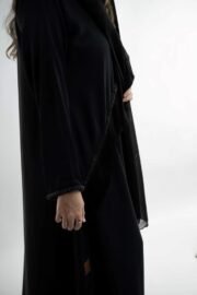 Beaded abaya with luxurious fringes, elegant evening design - Image 2