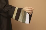 Classic hand embroidered abaya in sleeves - Image 3