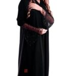 عباية دانتيل كلوش سوداء – تصميم كلوش فاخر من عباية ثريد