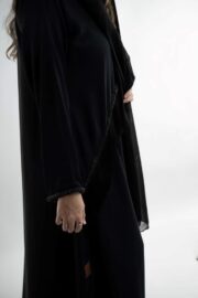 عباية سهرة مع أهداب خرز متحركة من الجانب